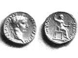 The Roman tribute-money which the Pharisees and Herodians produced (Mark xii, 13-17) was the silver denarius, bearing the image and superscription of Tiberius Caesar.